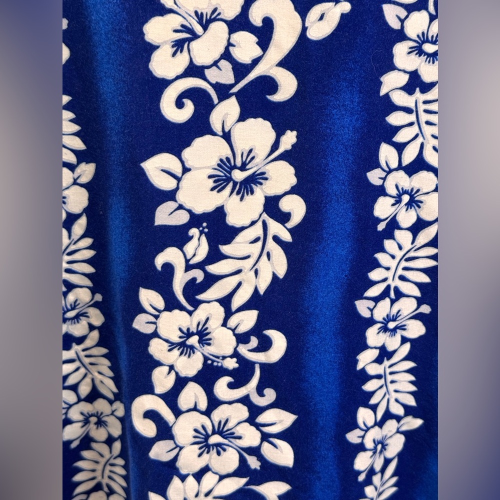 ULUWATU Bali island men’s blue white floral casual button down Hawaiian shirt XL - Picture 10 of 16